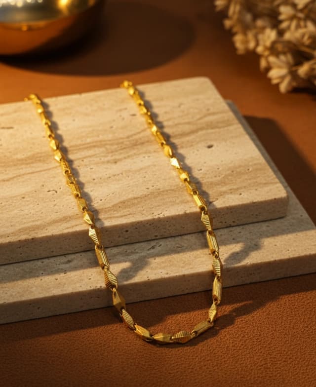 Geometric Link Gold Chain