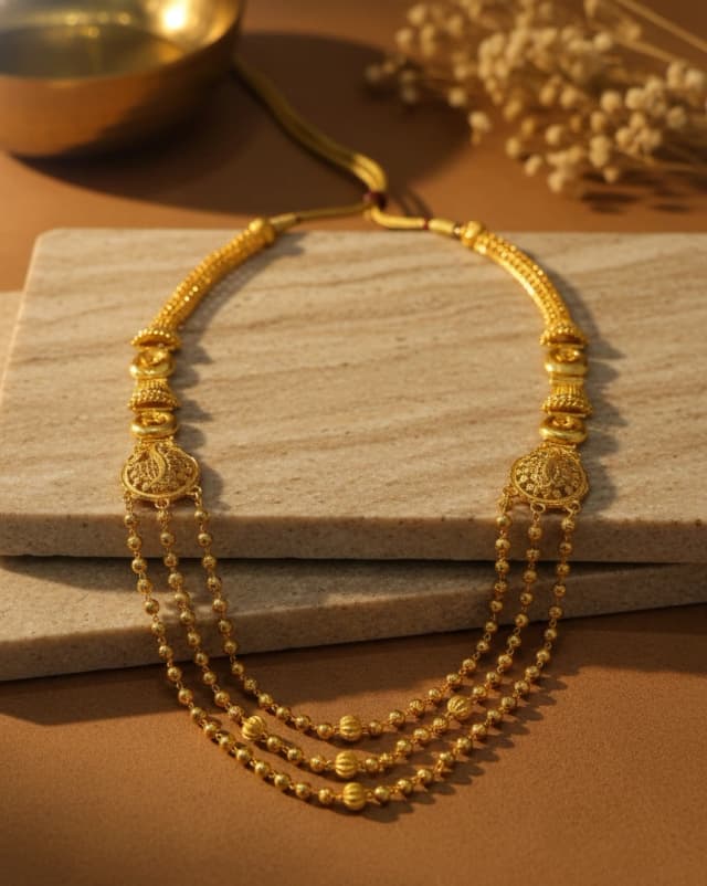 Delicate Three-Layer Gold Necklace