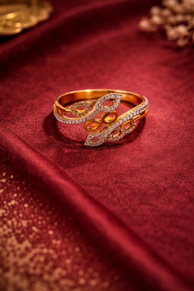 Infinity Loop Diamond Gold Ring
