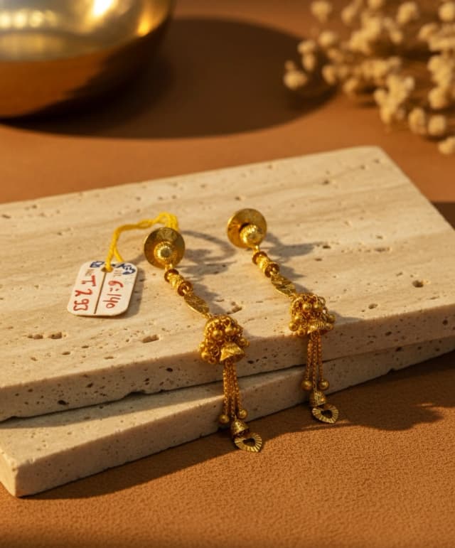 Dainty Long Gold Jhumkas