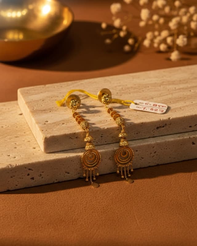 Intricate Textured Drop Earrings