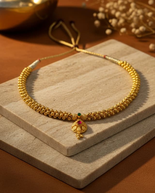 Beaded Gold Delicate Necklace