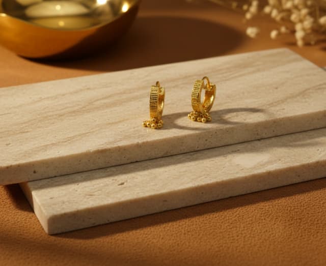 Textured Small Gold Hoops