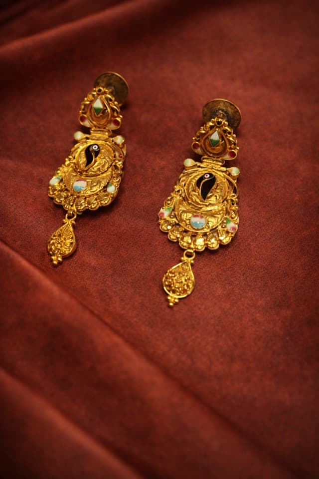 Elaborate Chandelier Gold Earrings