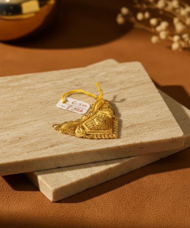 Elegant V-Shape Gold Pendant