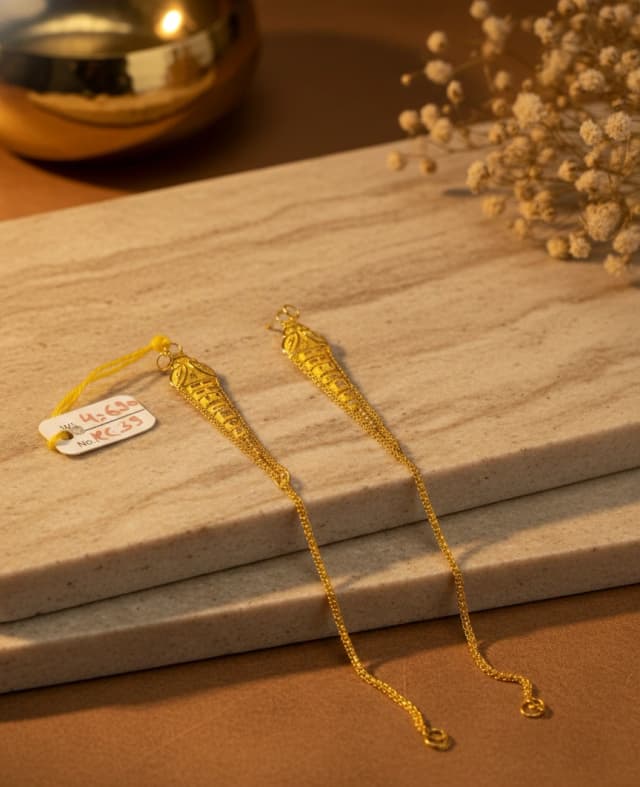 Sleek Long Drop Gold Danglers