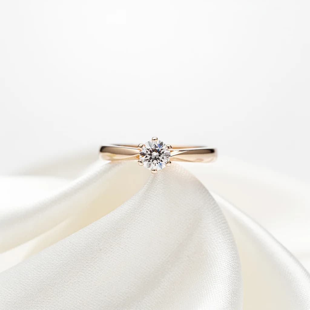 Diamond ring on silk