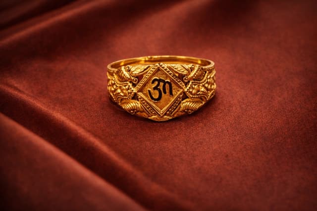 Sacred Om Gold Ring