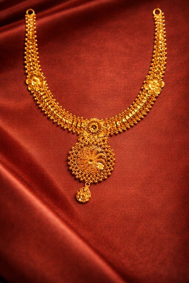 Intricate Medallion Gold Necklace